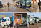 گسیل خودروهای جمع آوری روان آب شرکت نفت و گاز اروندان بمنظور کمک رسانی به شهرهای درگیر آبگرفتگی